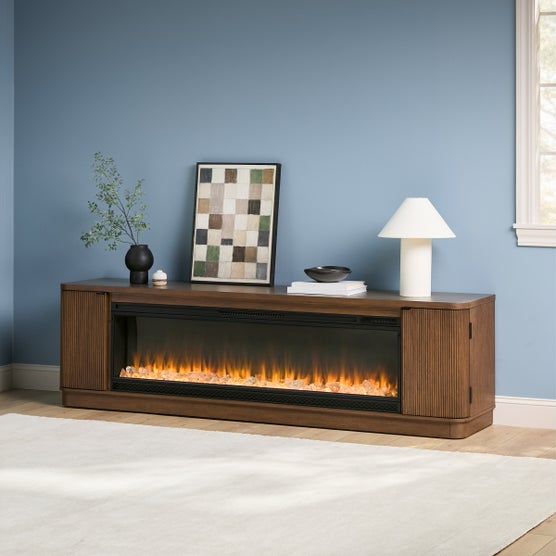 Tresanti Jordyn 85” Console with ClassicFlame Electric Fireplace
