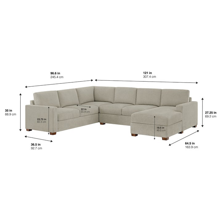 Thomasville Glenn Fabric Sectional with Storage Chaise | Costco