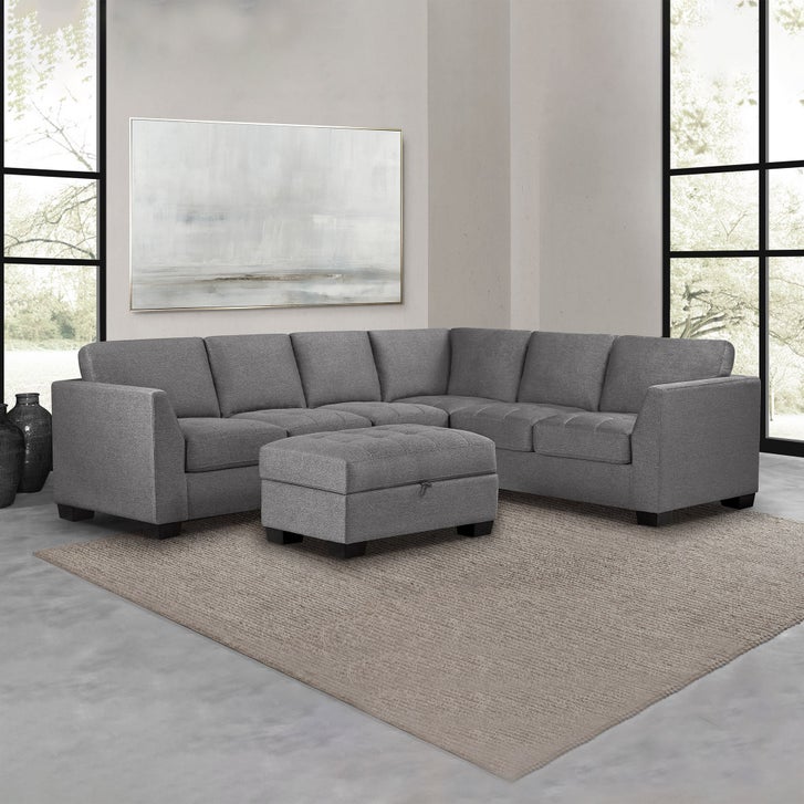 Thomasville Yvette Fabric Sectional with Storage Ottoman | Costco