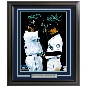 Ken Griffey Jr. & Ichiro Suzuki Autographed Framed 16