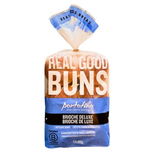 Portofino Brioche Burger Deluxe Sliced Buns, 12 x 80 g