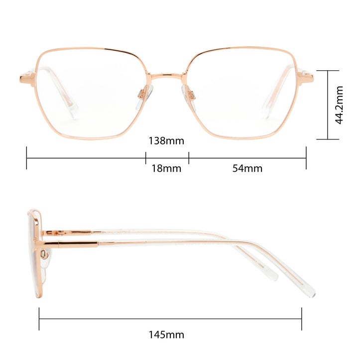 Design Optics by Foster Grant #827 Metal Geo Style Reading Glasses