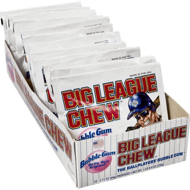 chewing tobacco bubble gum Big League Chew Bubble Gum, 2.12 oz, 12 ct chewing tobacco bubble gum Big League Chew Bubble Gum, 2.12 oz, 12 ct