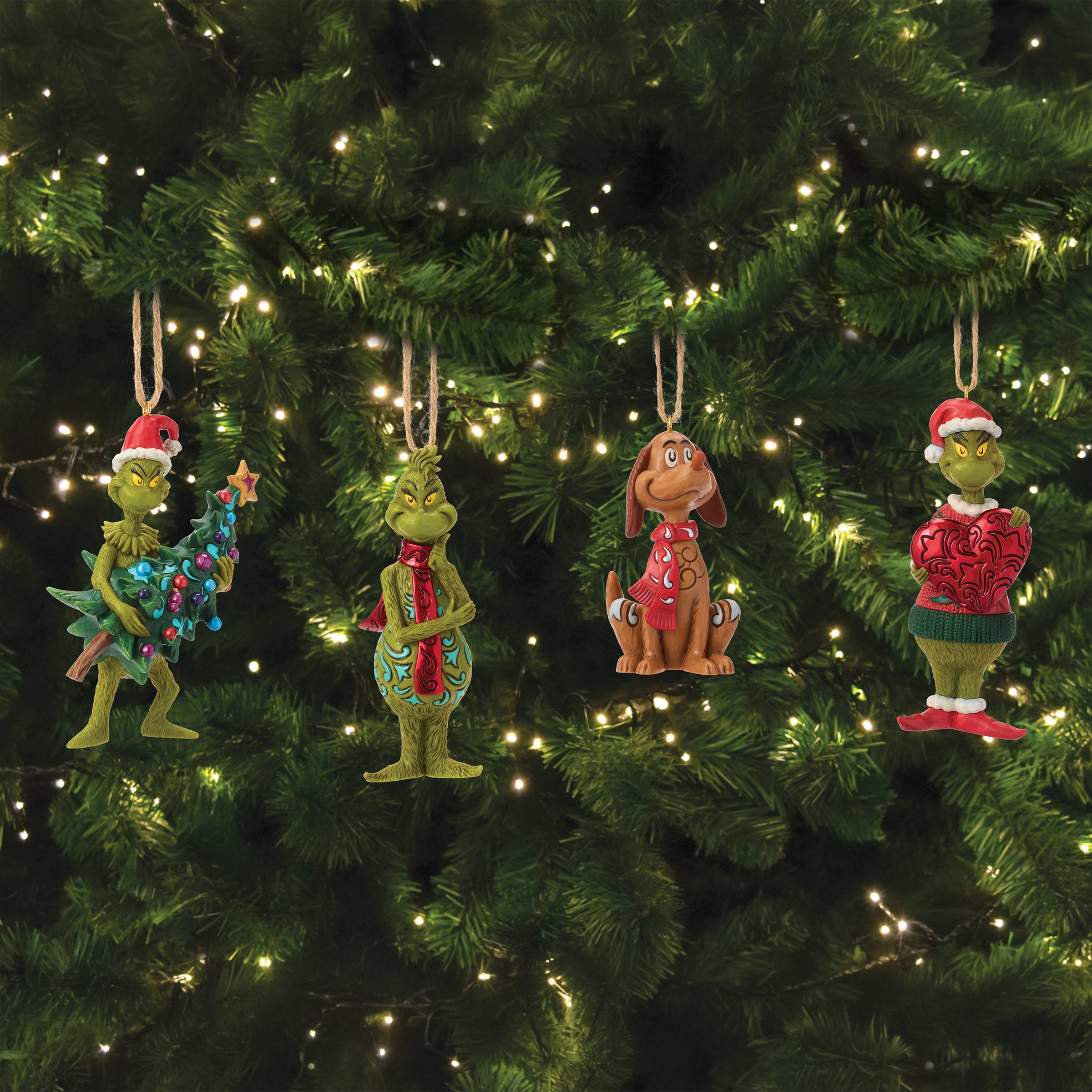The Grinch and Max Holiday Ornaments by Jim Shore, Set of 4 | Costco