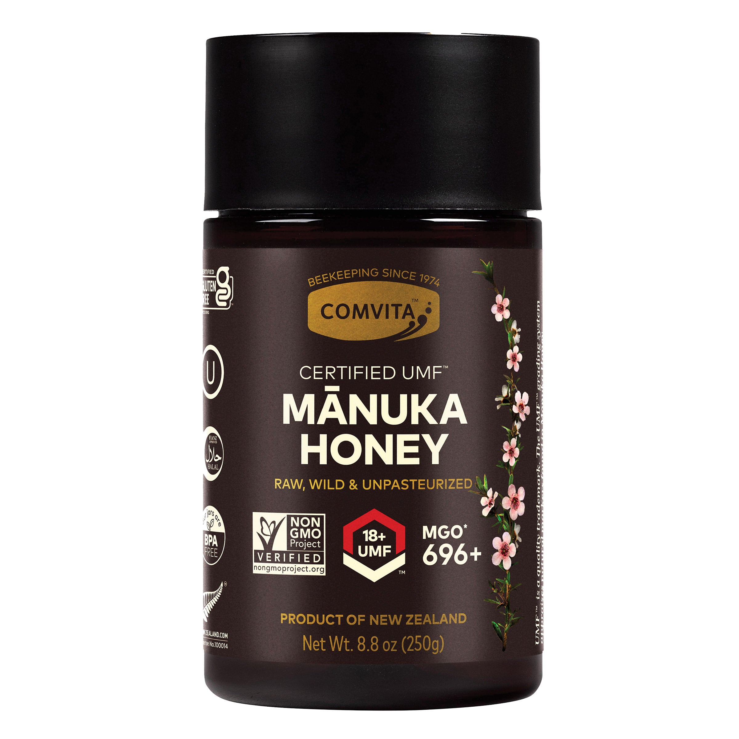 Comvita Certified UMF 18+ (MGO 696+) Raw Manuka Honey (8.8 oz each