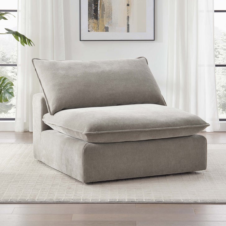 【中古】 Serene Bug DefTex Sereen Fabric Armless Chair, Taupe | Costco