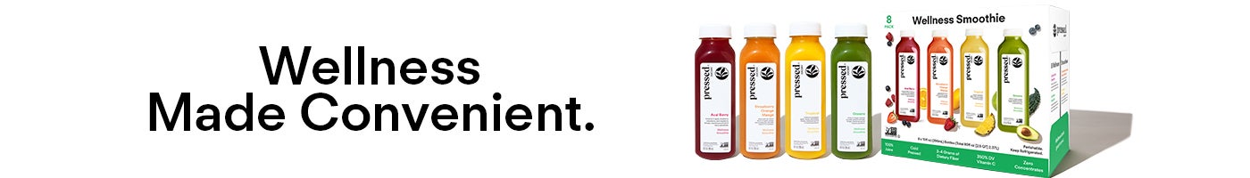 Pressed Juicery Wellness Smoothie, Variety Pack, 10 fl oz, 8 ct