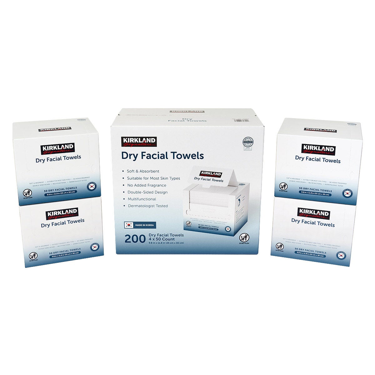 Kirkland Signature Daily Dry Facial Towels, 200-count | Costco