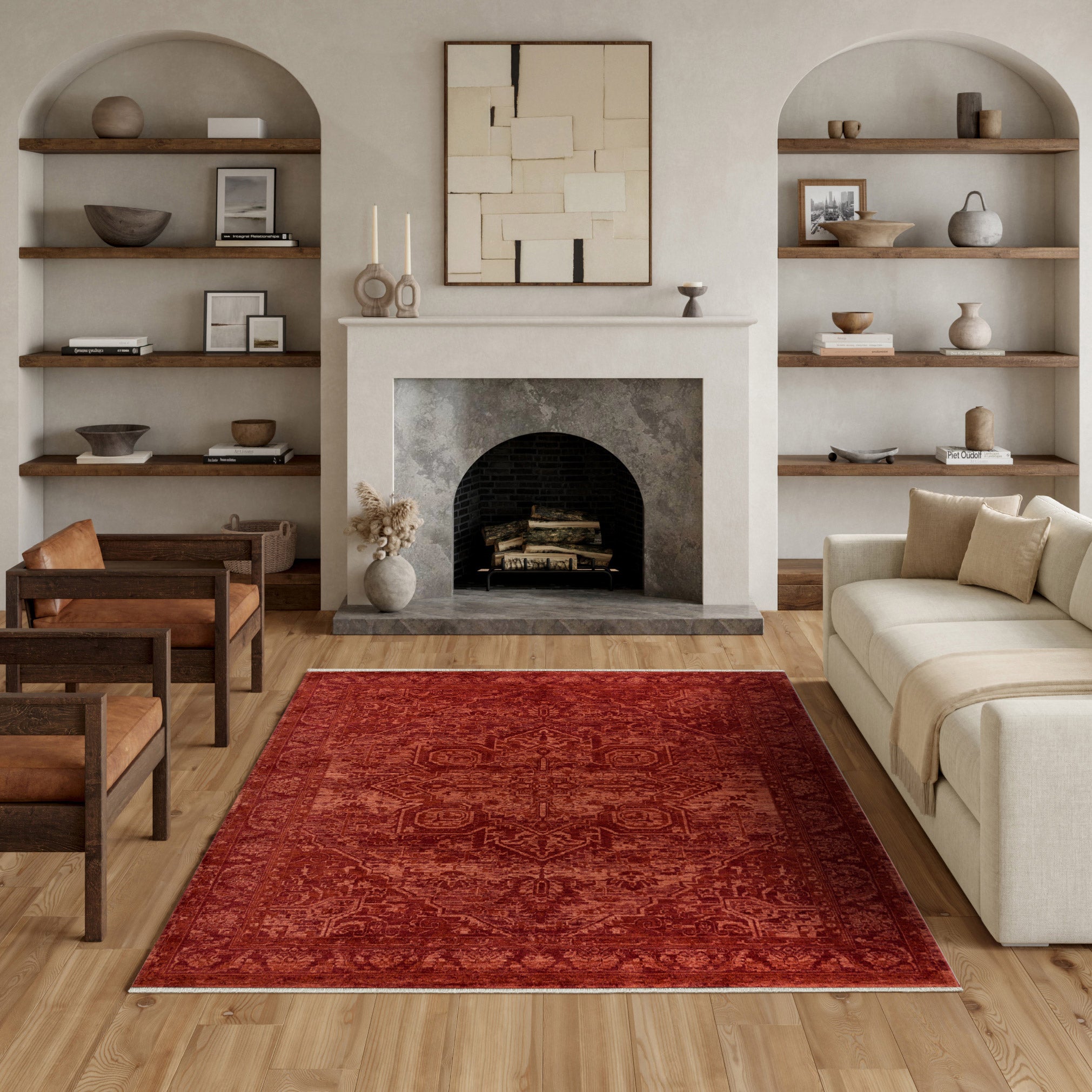 Nourison Pure Home Area Rug, Garnet, 7’10” x 9’10”