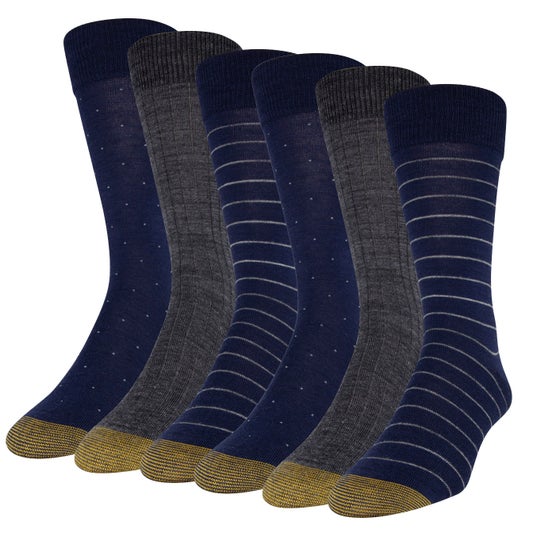 Gold Toe Men's Wool Blend Dress Sock, 6 pair