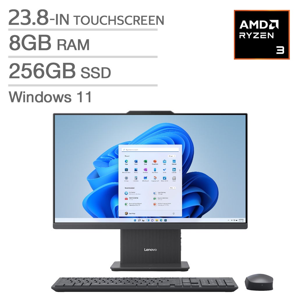 Lenovo IdeaCentre 23.8 in. All-in-One Touchscreen Desktop, AMD