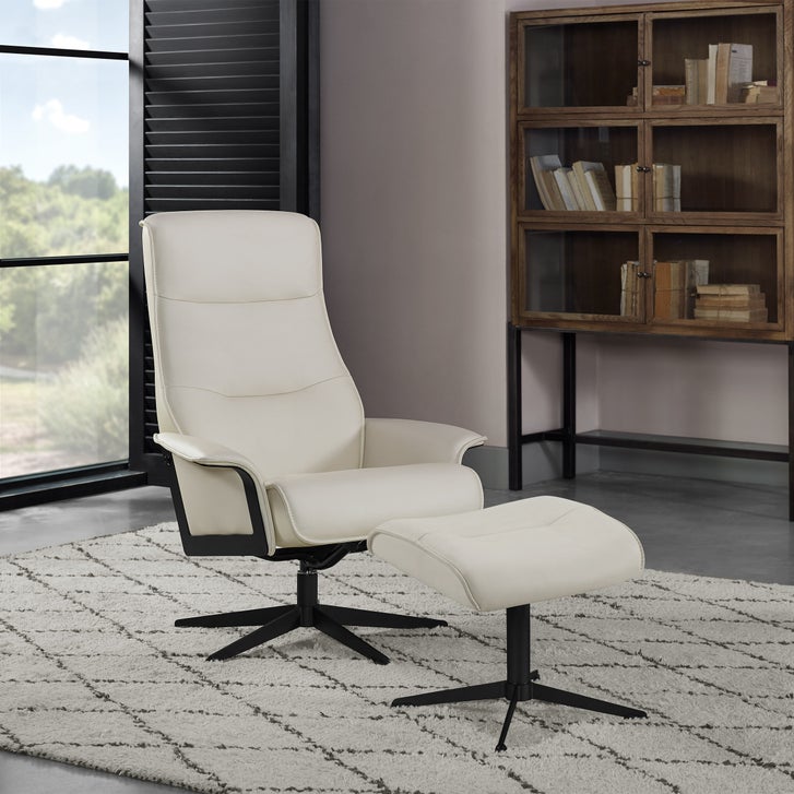 Thomasville オットマン Thomasville Leather Swivel Recliner with Ottoman | Costco
