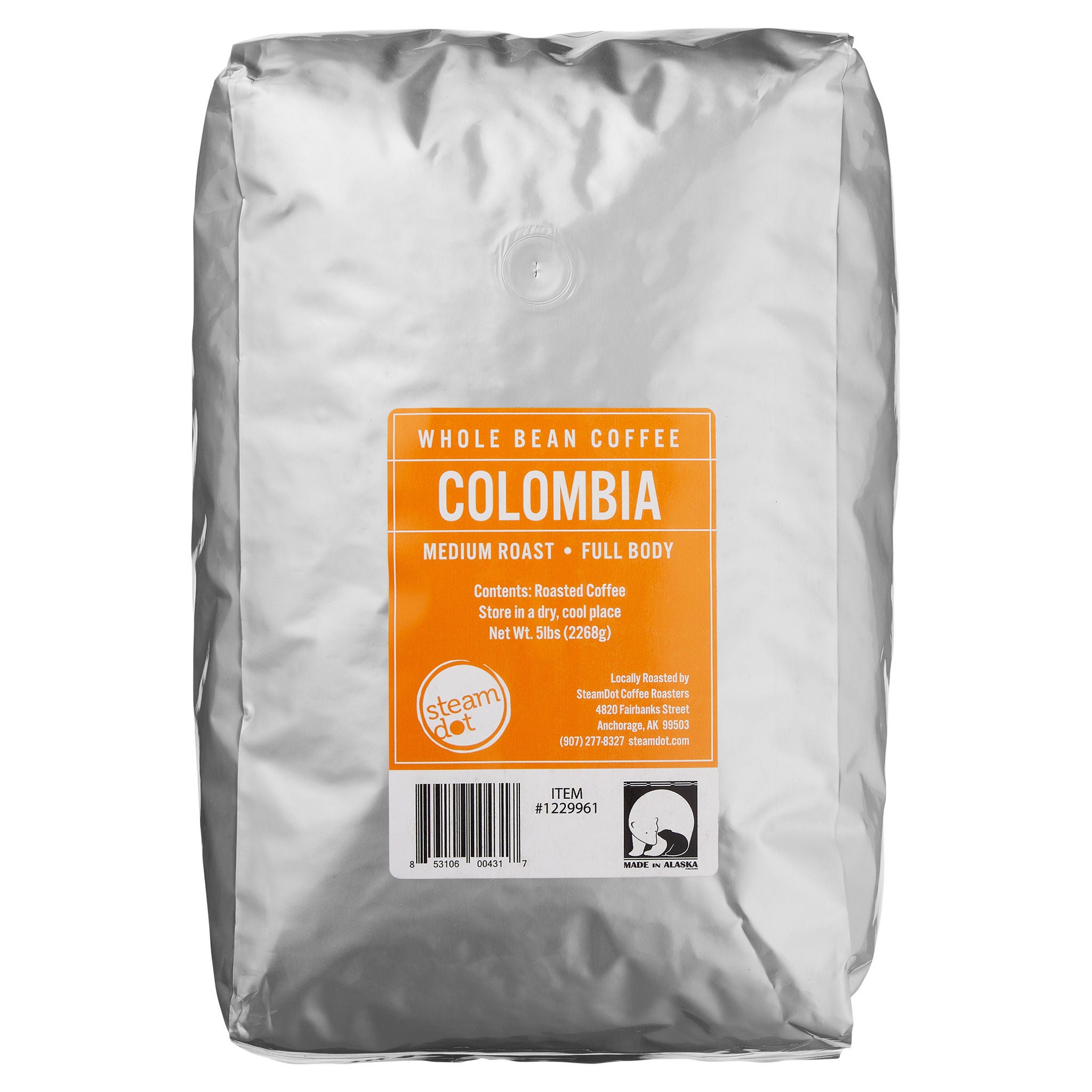 Steamdot Colombia Whole Bean Coffee, Medium Roast, 5 lbs | Costco