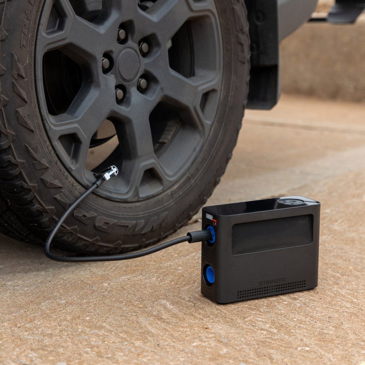 Strauto Rechargeable 120PSI Universal Inflator with Power Bank | Costco
