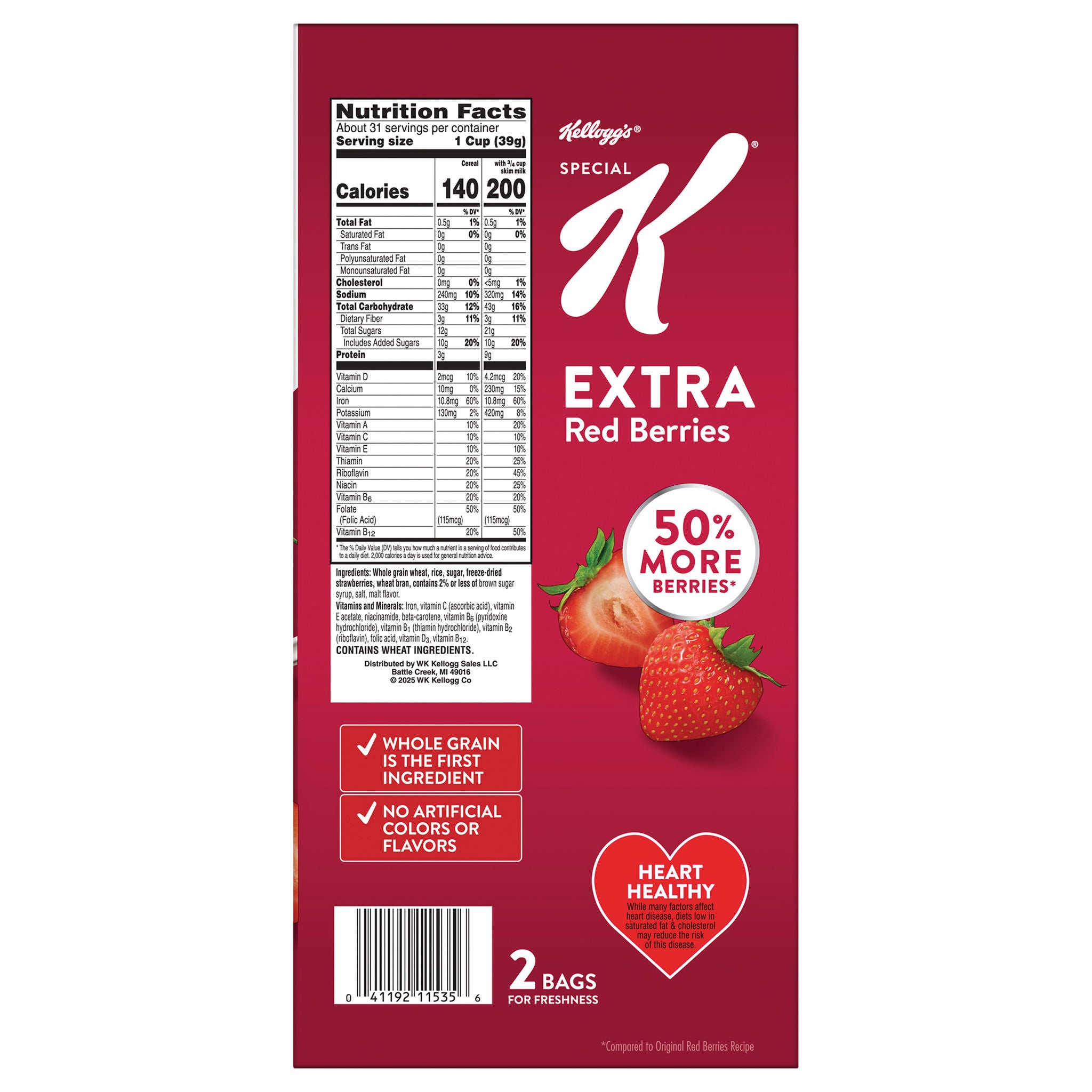 Kellogg's Special K Extra Red Berries, 21.5 oz bag, 2 ct | Costco