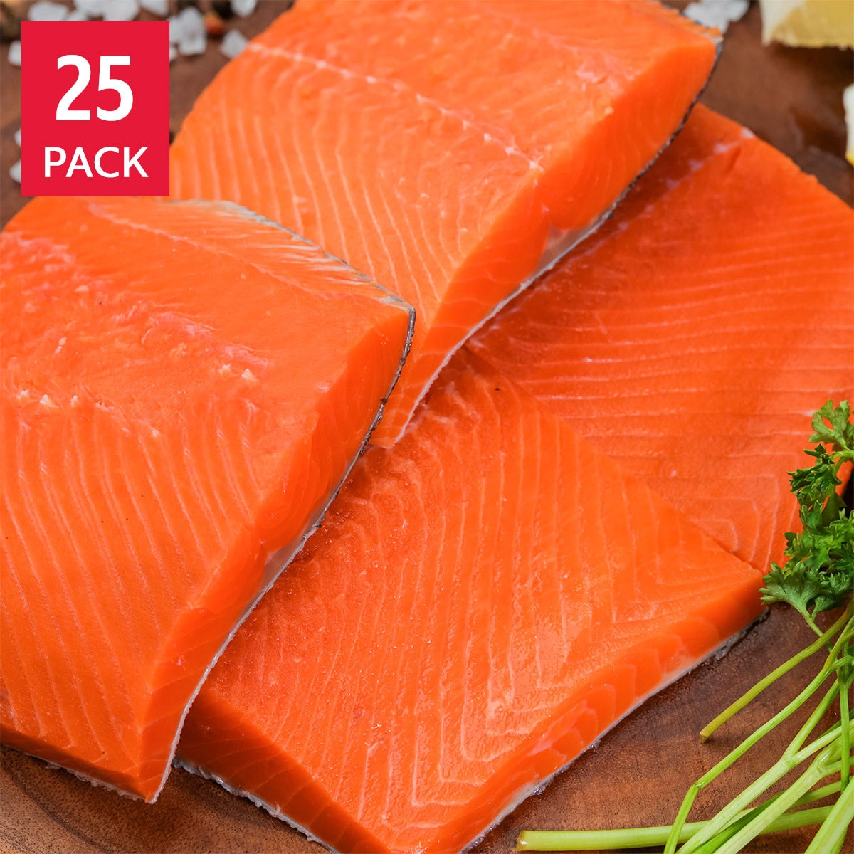 Northwest Fish Wild Alaskan Sockeye Salmon Fillets Total 25 Count, 1 Case Totaling 10 Lbs.