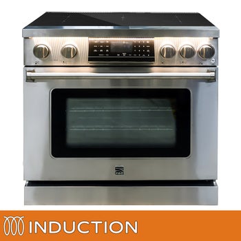 Kenmore PRO 36 in. 6.2 cu ft. Stainless Steel 5 Element Induction Range with LCD Tilt Control Panel