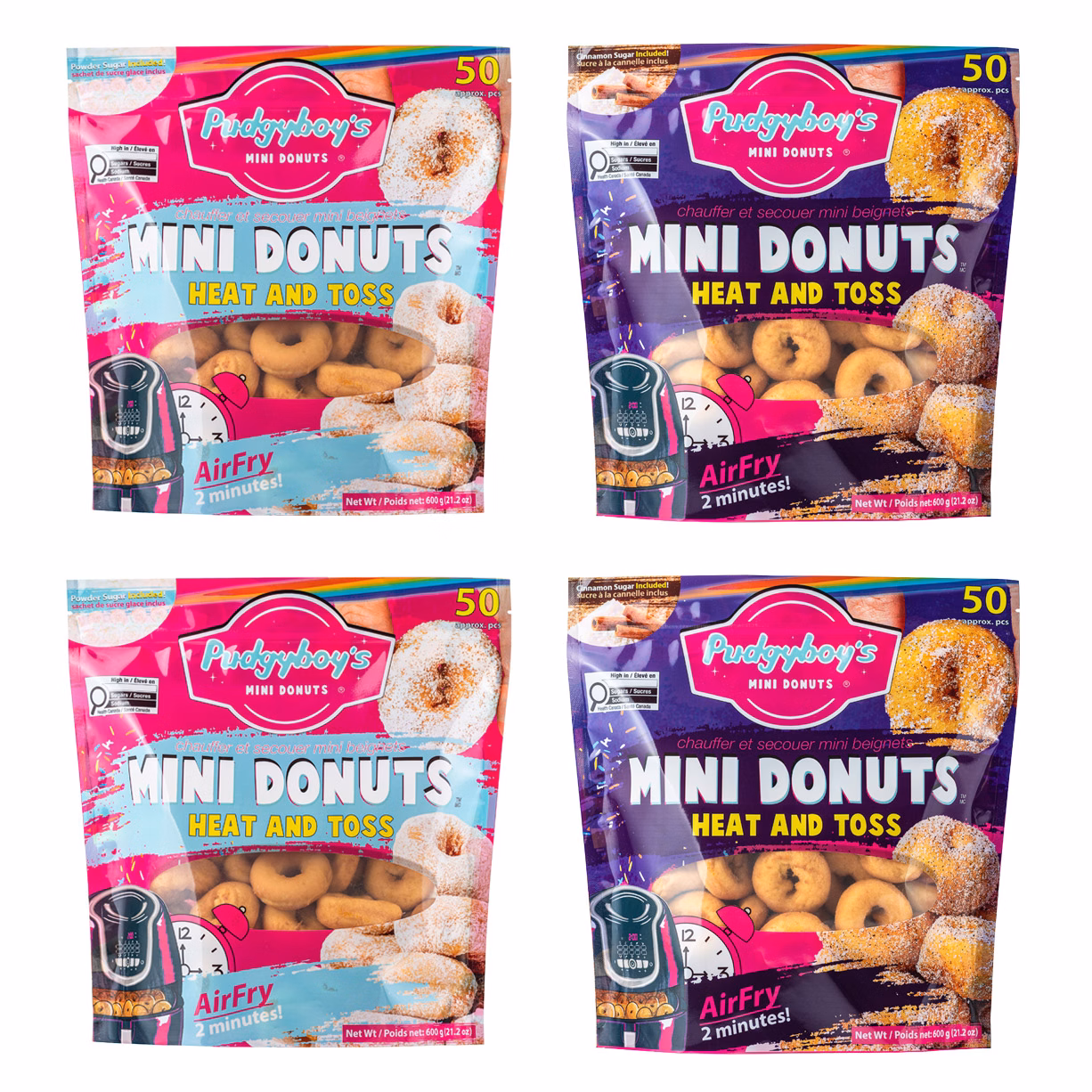 Pudgyboy’s heat & toss frozen mini donuts
