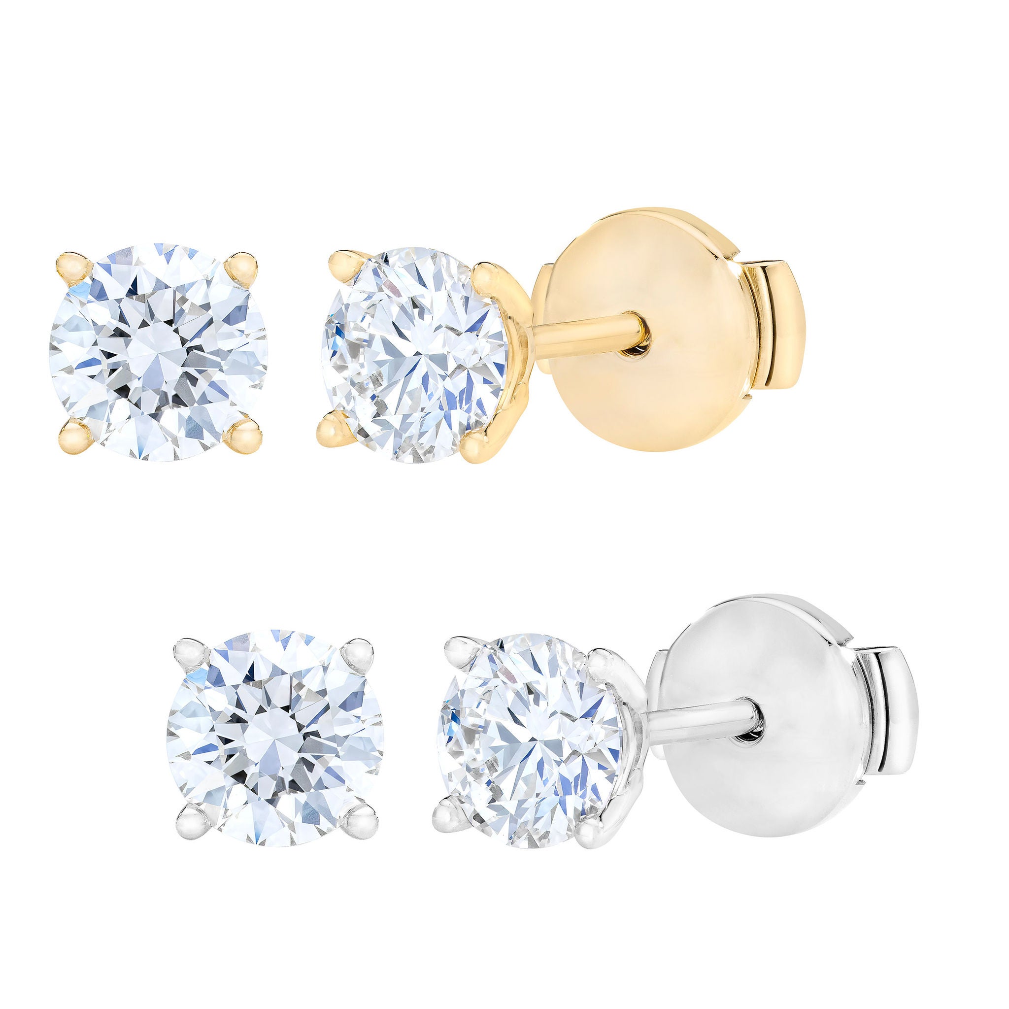 Round Brilliant 1.00 ctw VS2 Clarity, I Color Diamond 14kt Gold Stud Earrings