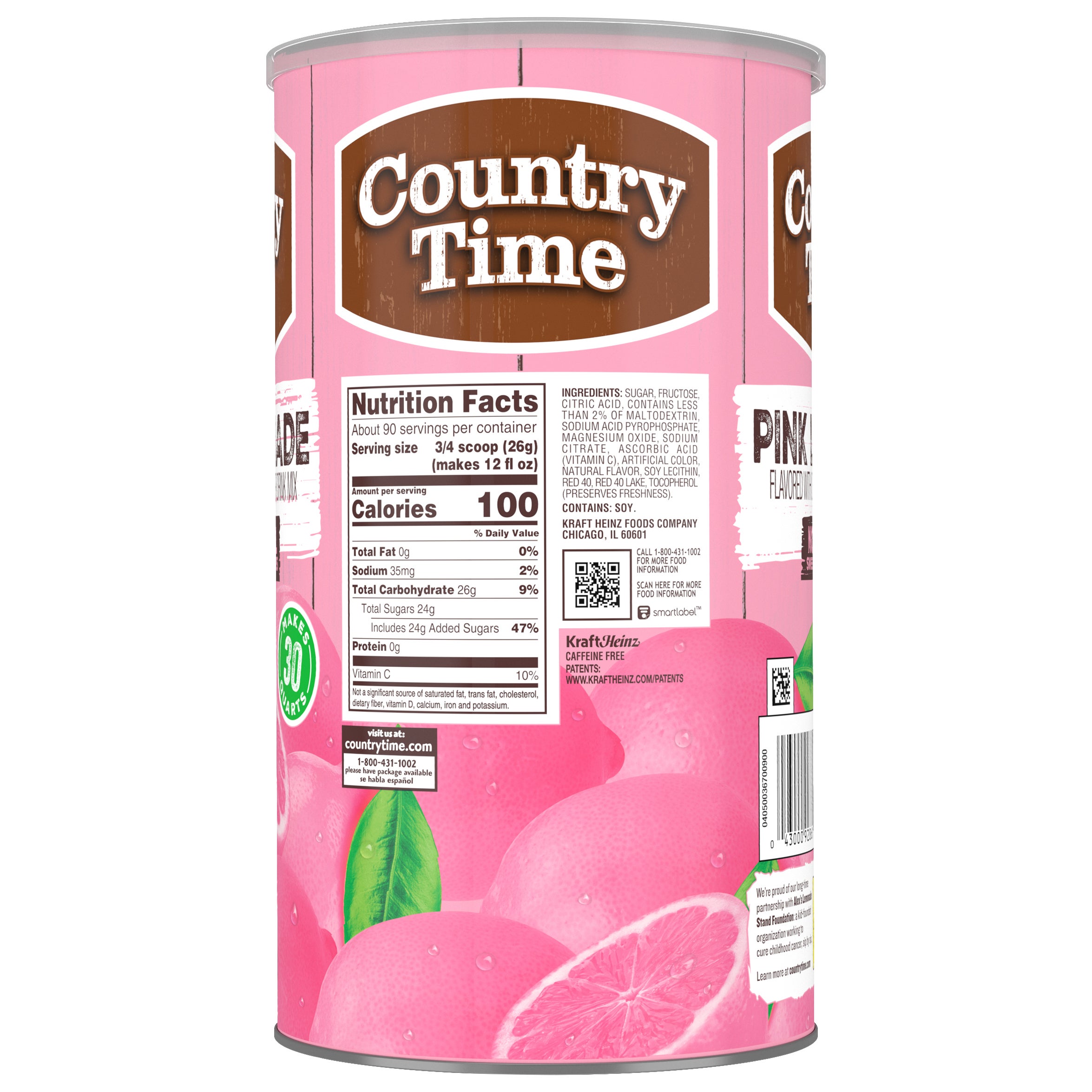 Country Time Drink Mix, Pink Lemonade, 82.5 fl oz | Costco