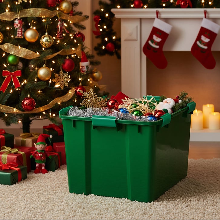 IRIS 74 Quart Stackable Holiday Storage Bin, 2-pack | Costco