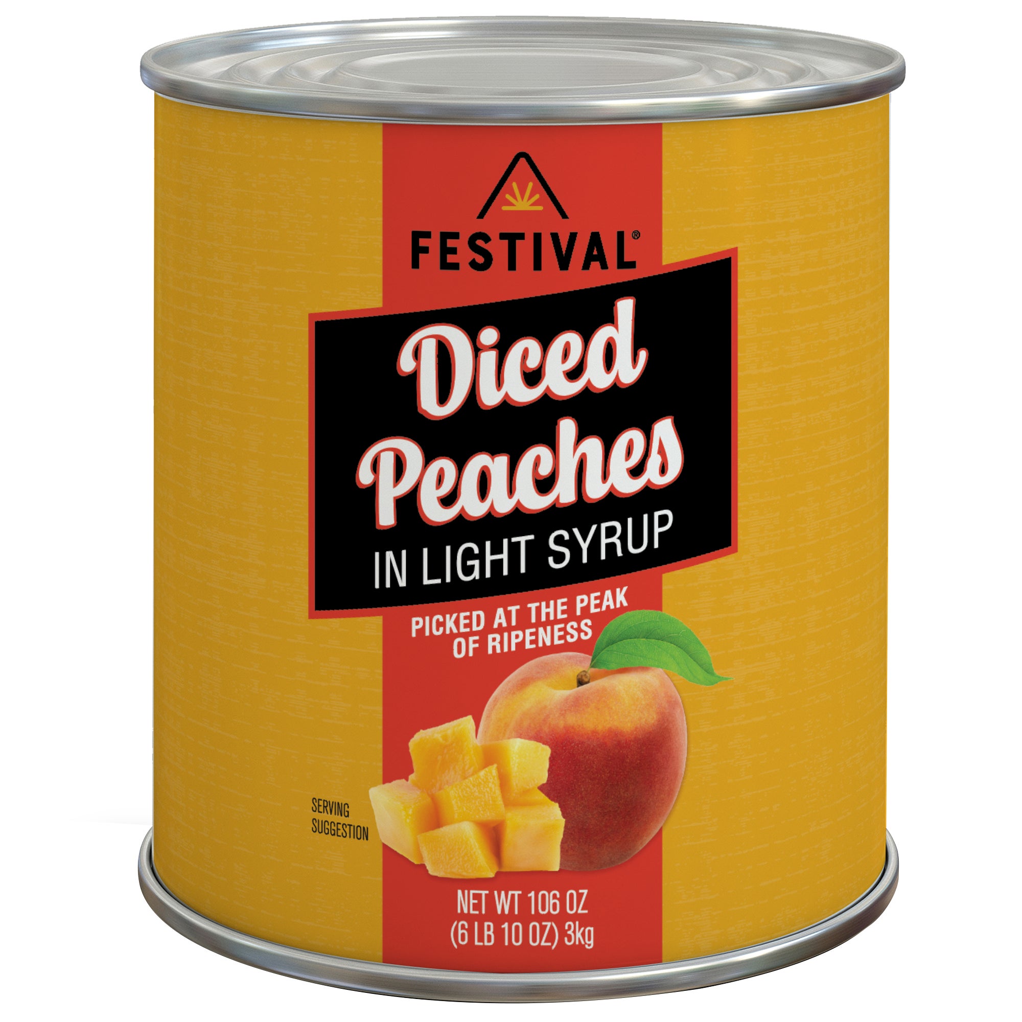 Festival Diced Peaches in Light Syrup, #10 can, 6 lbs 10 oz | Costco