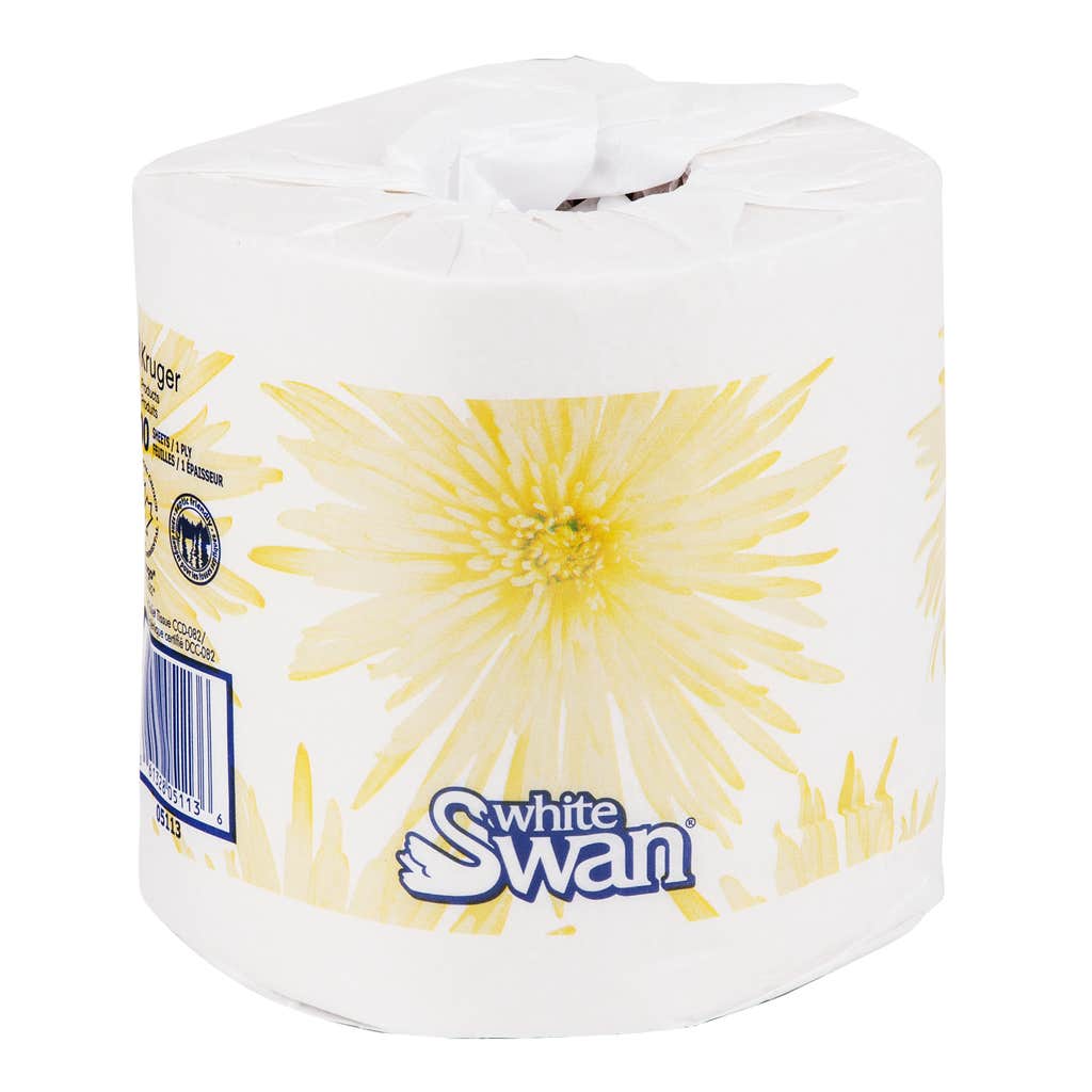 Papier hygiénique à 1 épaisseur White Swan