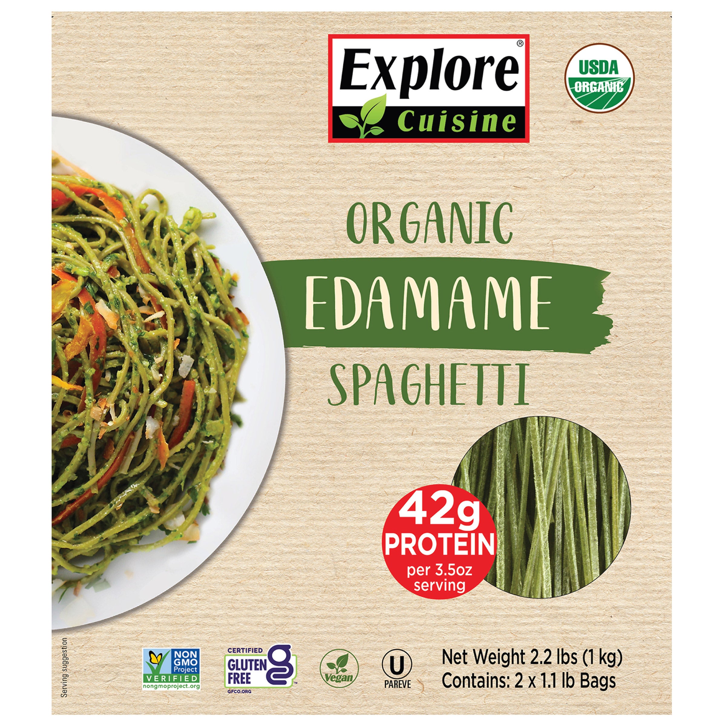 Explore Cuisine Organic Edamame Spaghetti, 1.1 lbs, 2-count | Costco