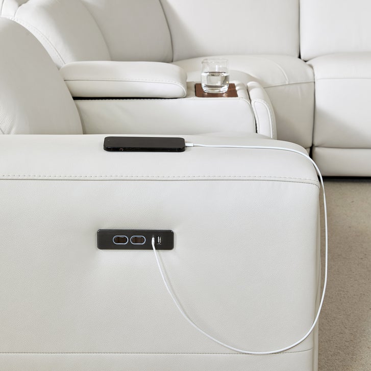Karson Leather Power CloudZero Reclining Sectional with Power