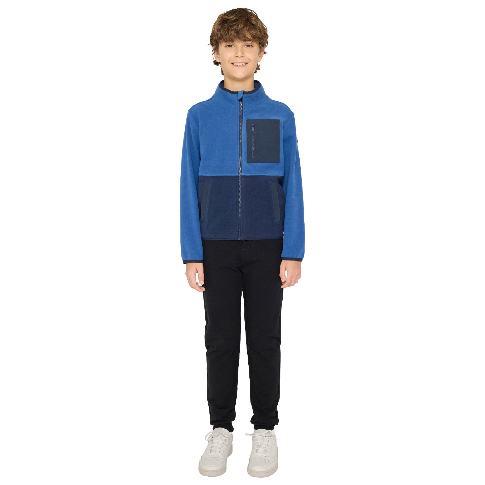Miles The Label Boys' and Girls' Full Zip Sweater With Side Pockets