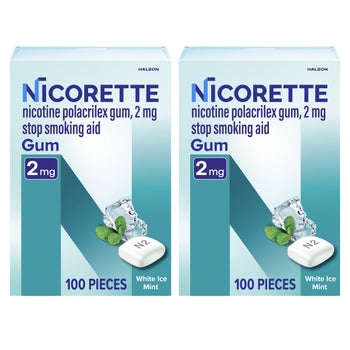 anti tobacco chewing gum Rugby Polacrilex 2mg Nicotine 4 mg is a stop smoking aid for those who smoke their first cigarette within 30 minutes of waking up Nicorette Quit Smoking Aid 2mg.