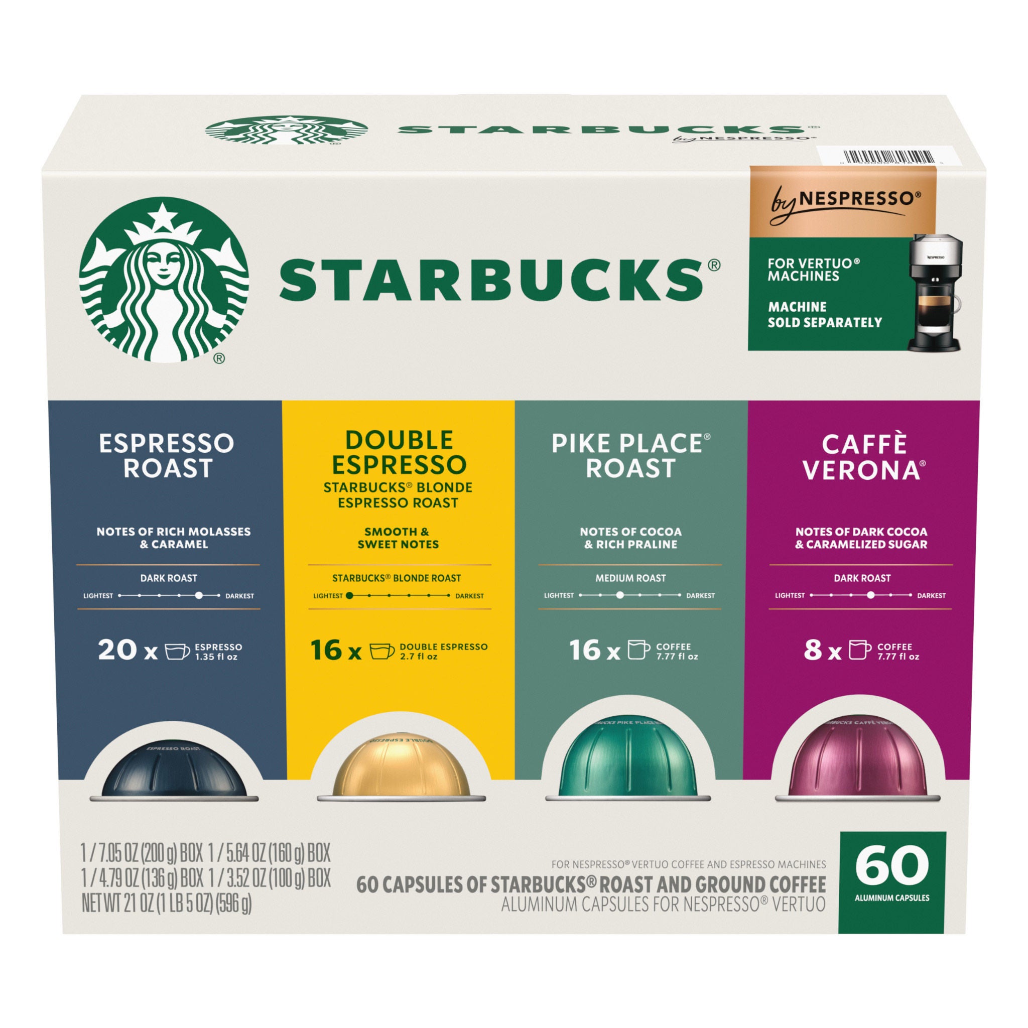 Starbucks Coffee and Espresso Capsules for Nespresso Vertuo