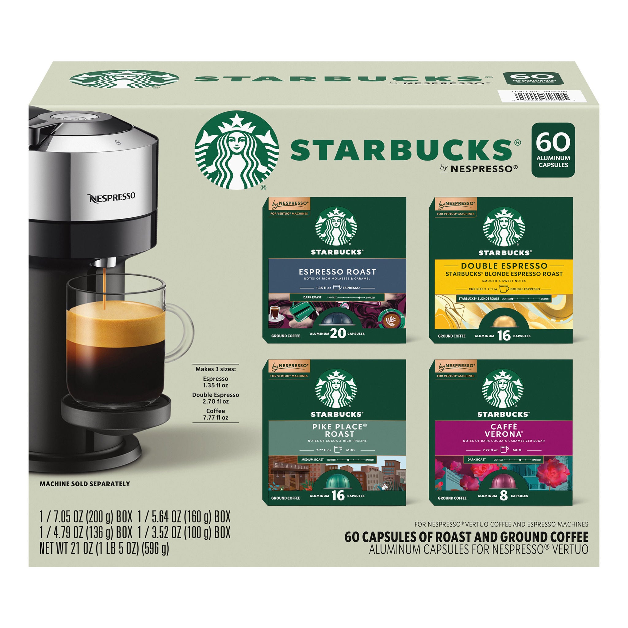 Starbucks Coffee and Espresso Capsules for Nespresso Vertuo
