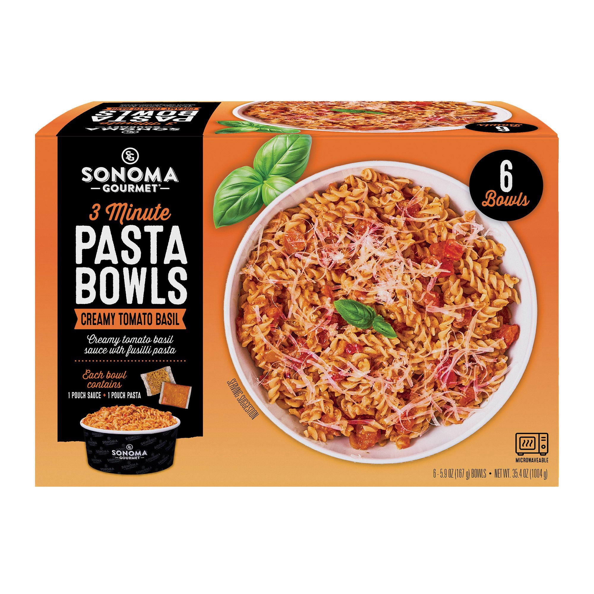 SONOMA GOURMET BOWL TOMATO BASIL PASTA 6 PACK 5.9 OUNCES EACH