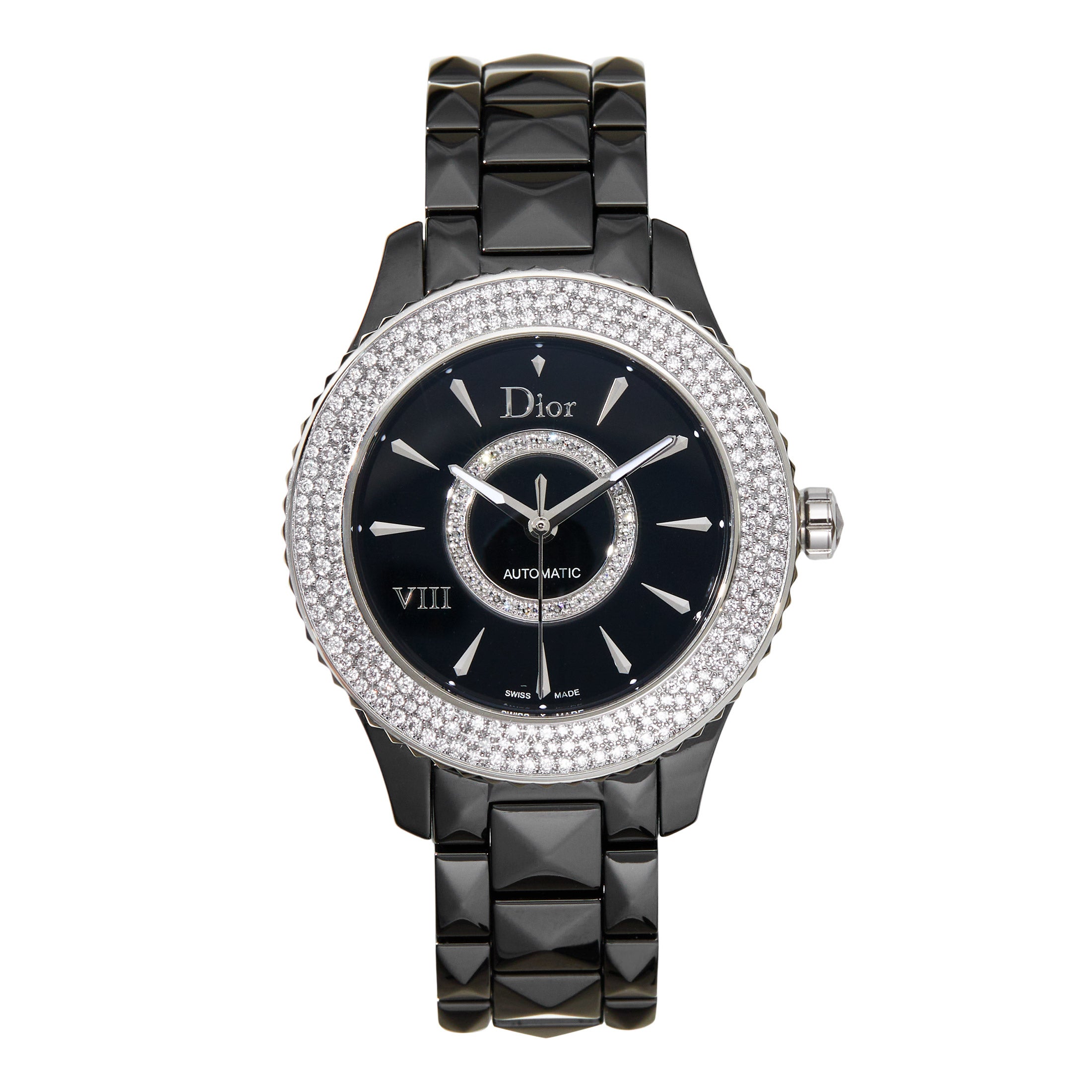 Dior Diamond Black Ceramic Automatic Ladies Watch | Costco