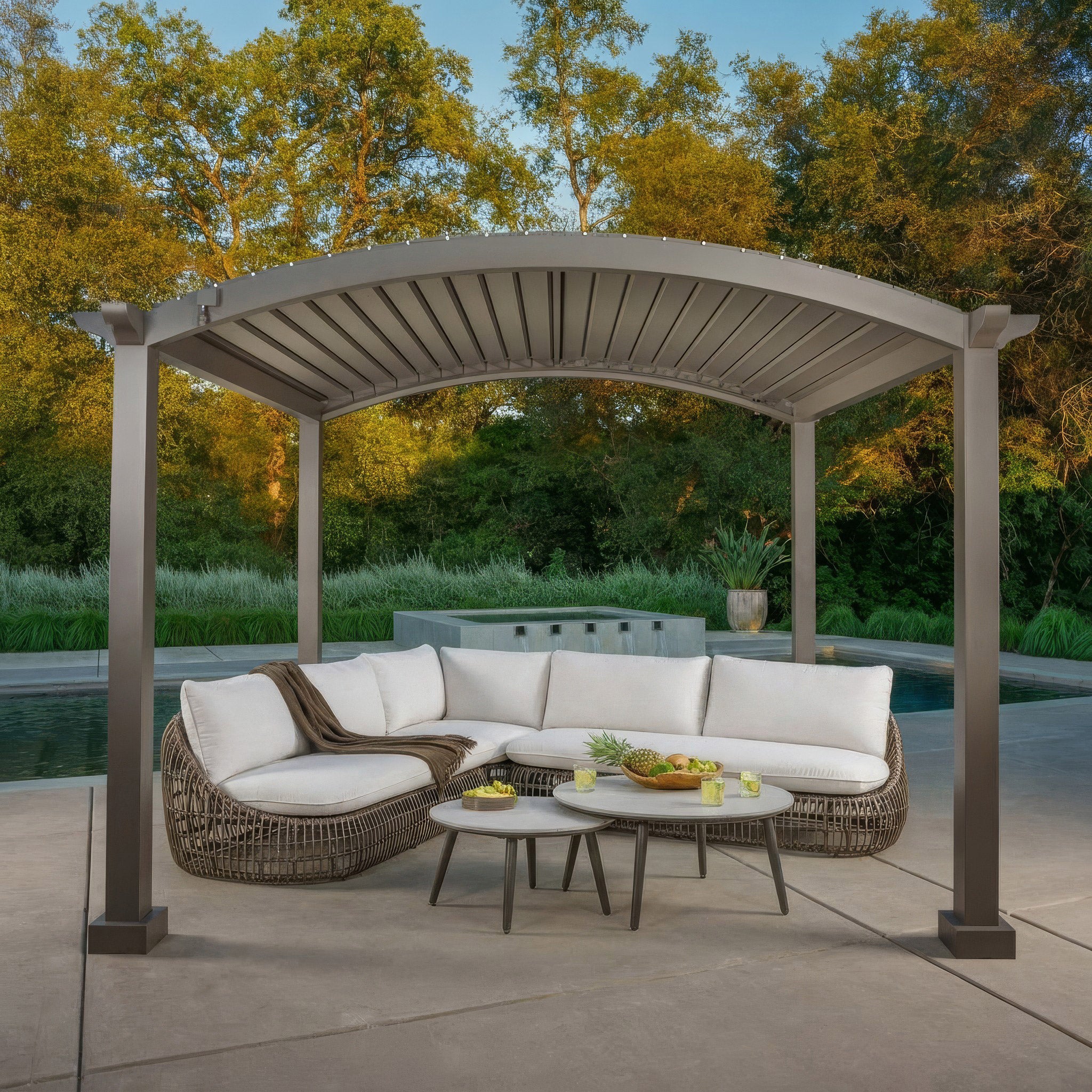 Sunvilla Monaco 11.5' x 11.5' Curved Louvered Pergola