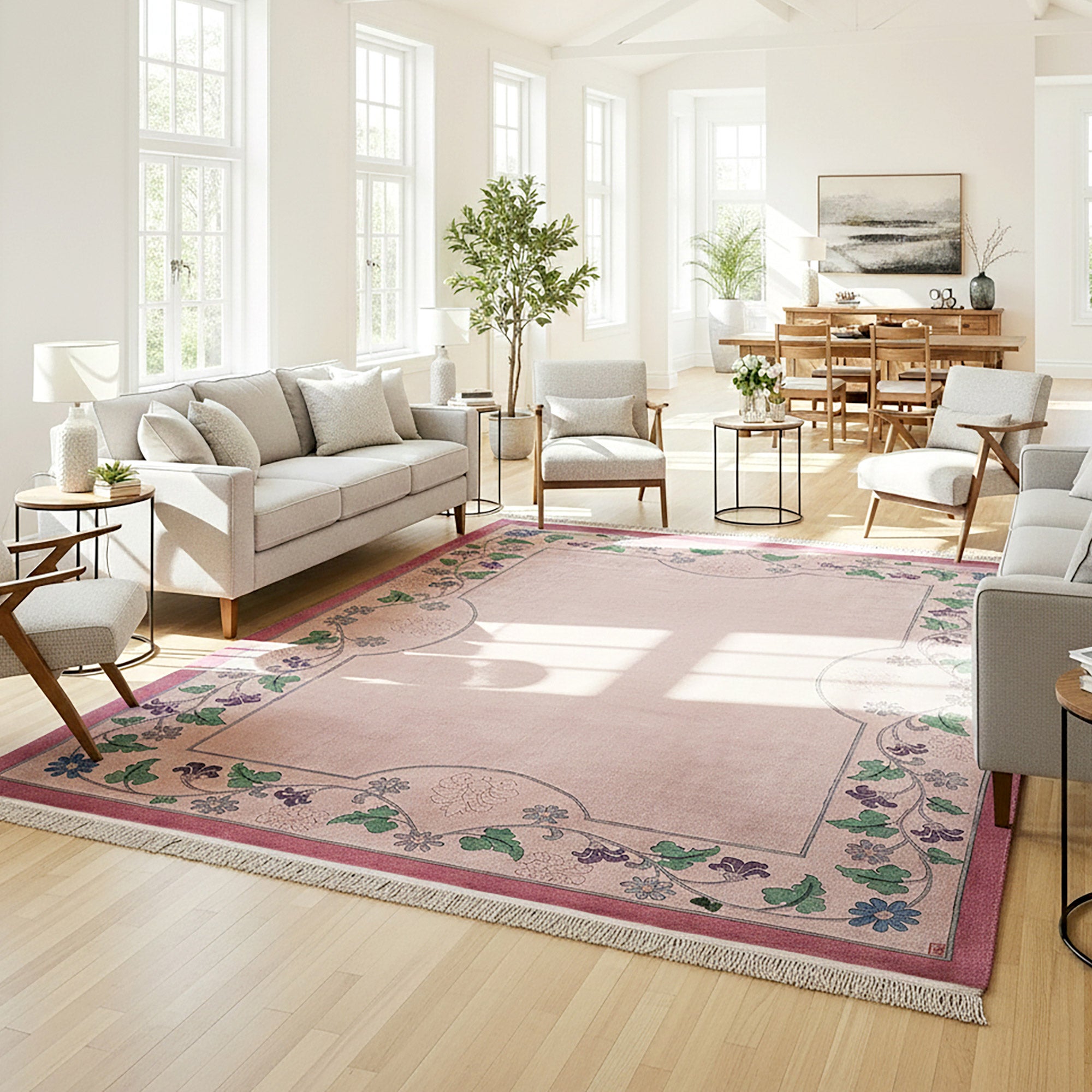 Pagoda Hand Knotted Rug Collection, Zurich Rose