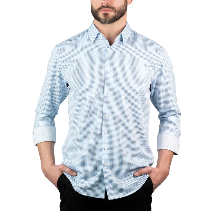 eddie bauer dress shirts Men's Baja Print Short Sleeve Button-Down Shirt, Size: XL, Lt Celadon Eddie Bauer Men's Button-Up Dress