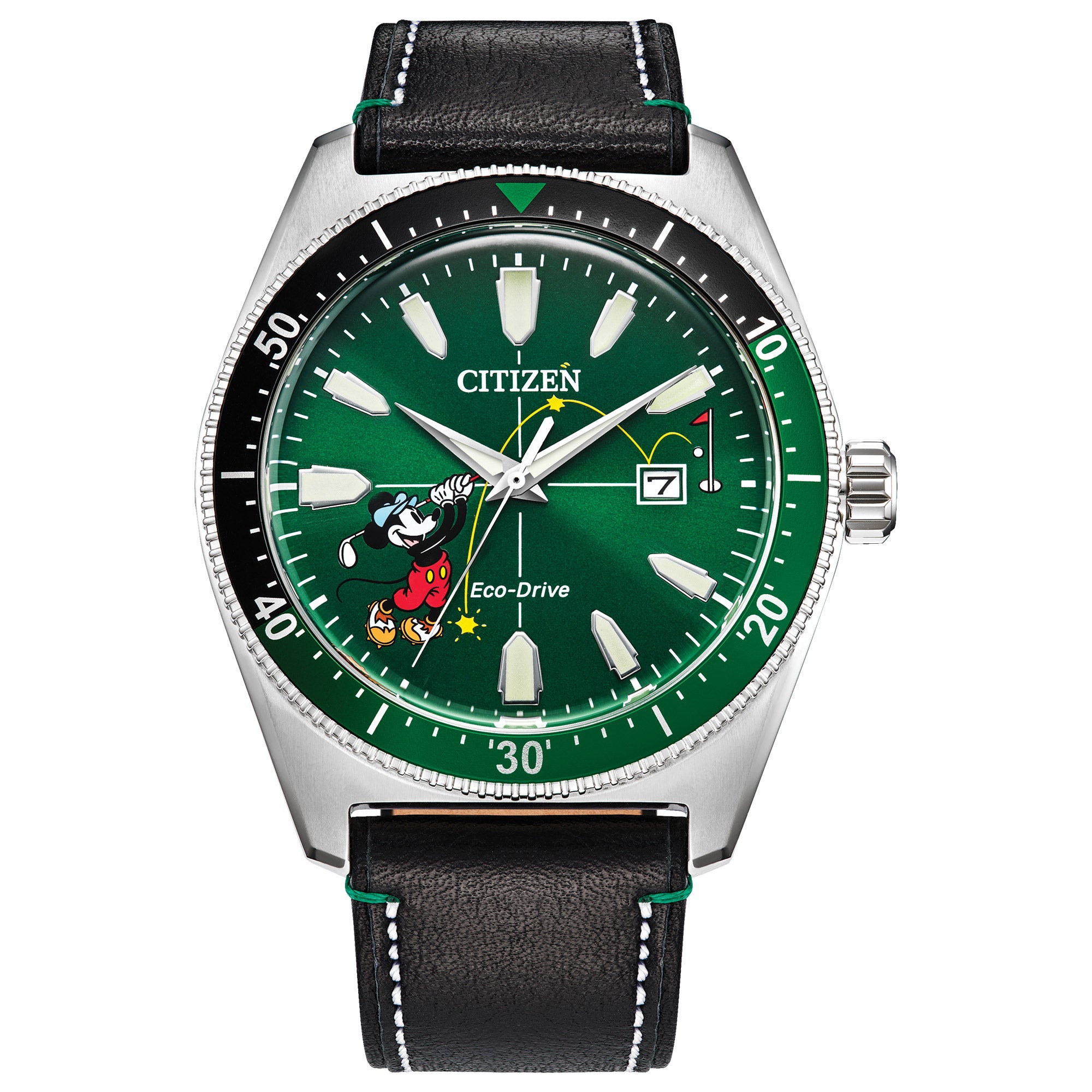 Citizen Eco Drive Disney Mickey Golf Stainless Steel Quartz Men's