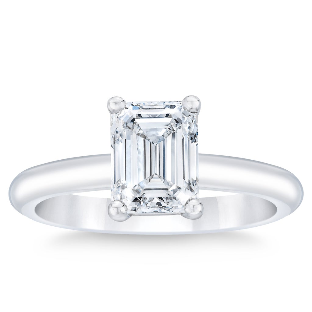 Emerald Cut 1.80 ct VS1 Clarity, G Color Diamond Platinum Solitaire ...