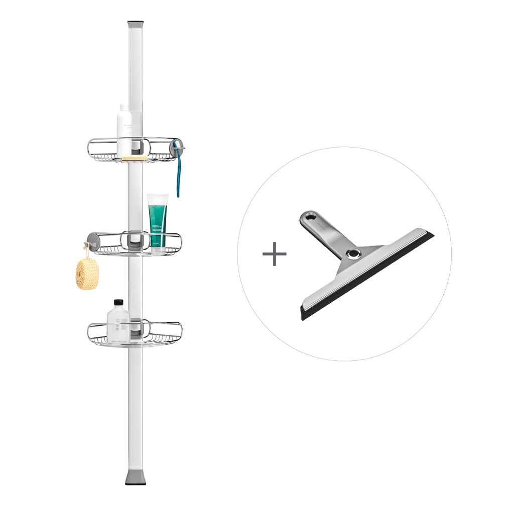 Simplehuman 8’ Tension Shower Caddy and Foldaway Squeegee | Costco