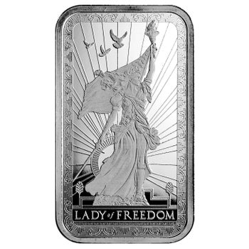 1 oz PAMP Lady of Freedom Silver Bar, 20-count