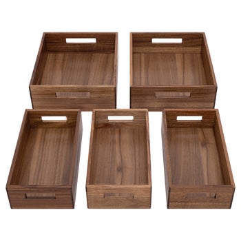 Seville Classics Acacia Storage Bin Set, 5-piece | Costco