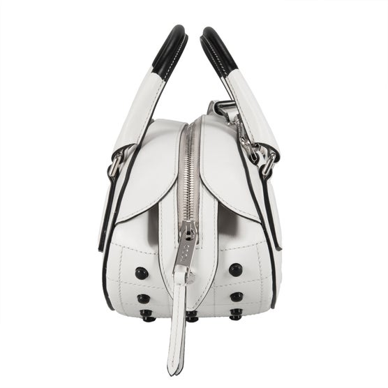 Tods Mini Boston Leather Bag, White | Costco