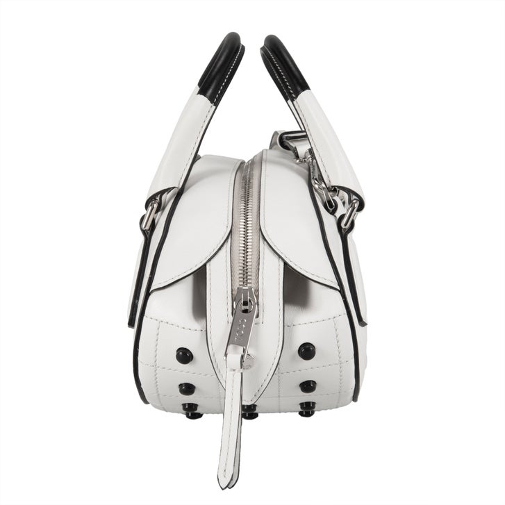 Tods Mini Boston Leather Bag, White | Costco