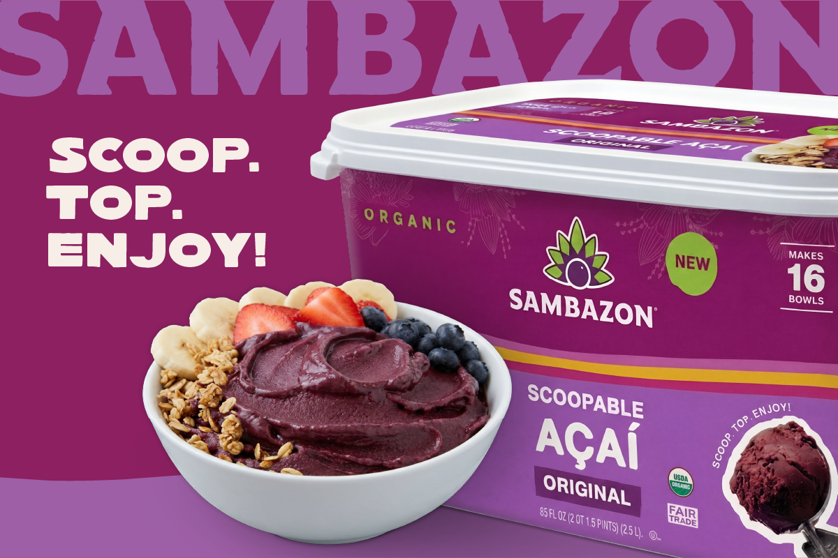 NEW SAMBAZON Organic Scoopable Acai Tub, Original, 85 fl oz