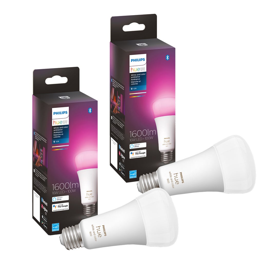 Philips Hue 100W White and Color Ambiance A21 LED Bulbs 2-pack Philips Hue 100W White and Color Ambiance A21 LED Bulbs 2-pack