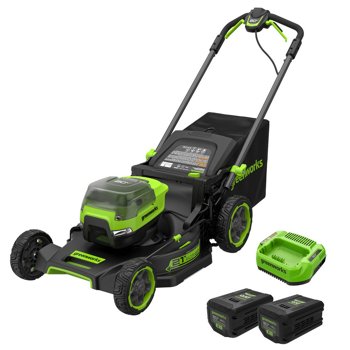 Greenworks 80V 21-inch Electric Self Propelled Lawn Mower with 4Ah, 2Ah Batteries and 2A Charger