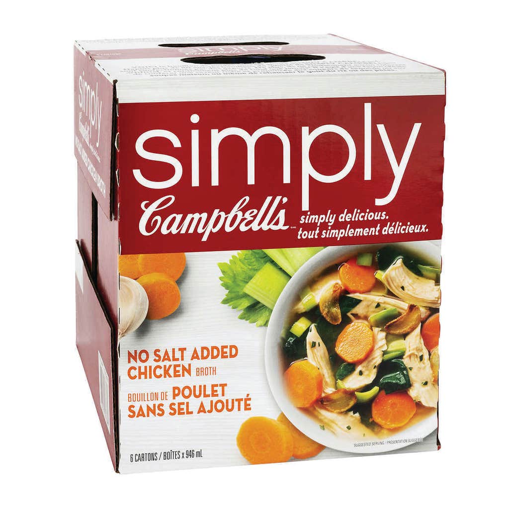 Simply Campbell’s no salt added chicken broth