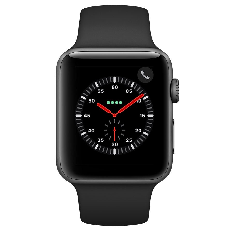 Apple Watch Series 3 GPS + Cellular with Black Sport Band - 42mm